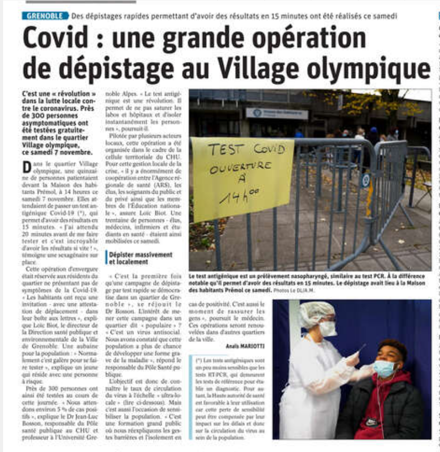 Article opération dépistage