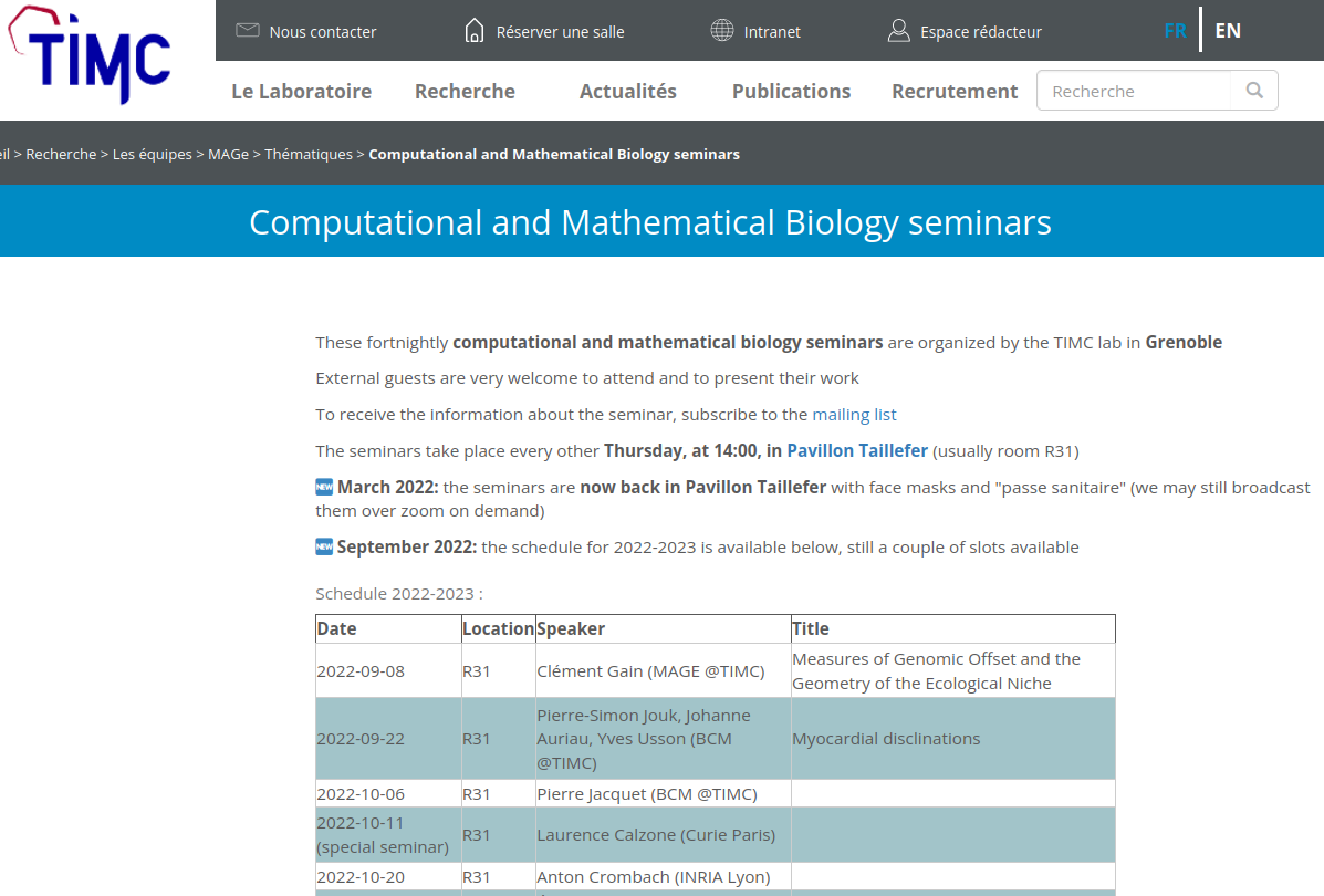 computational and mathematical biology seminars
