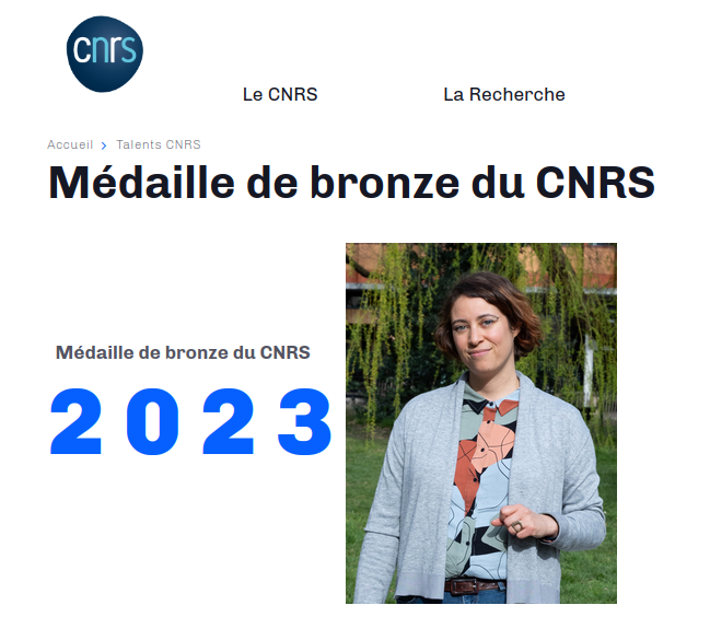 Sophie Abby médaille bronze CNRS