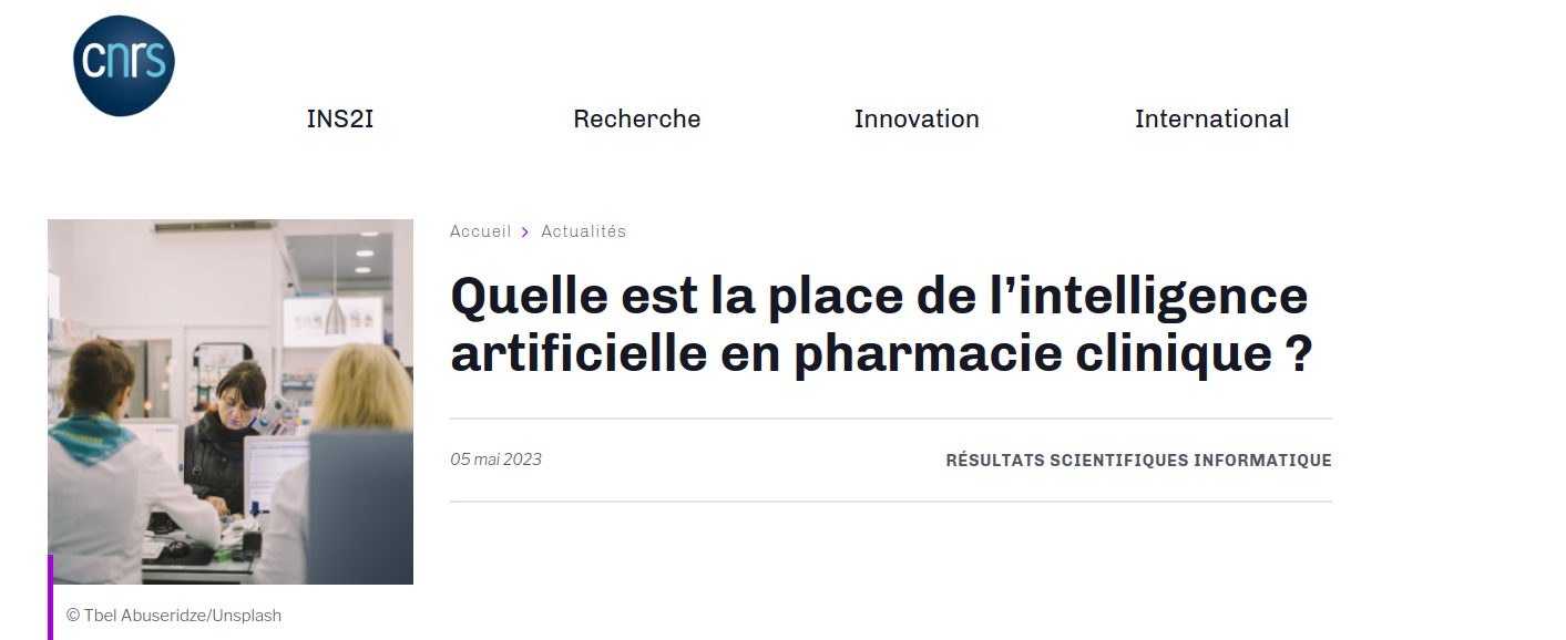 IA et Pharmacie clinique