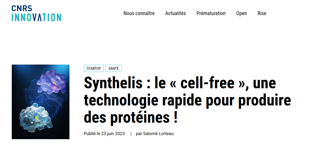 Synthelis dans CNRS Innovation