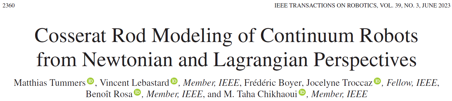 Article de la revue scientifique IEEE Transactions on Robotics